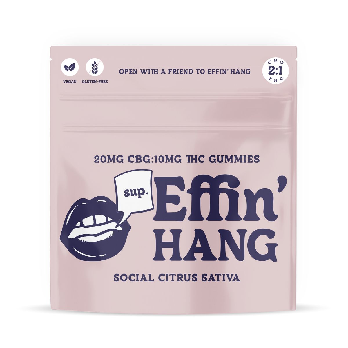 Photograph of product: Effin: Hang | Social Citrus 2:1 | 200mg CBG | 100mg TH-oui | 10pk
