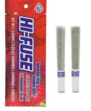 Photograph of product: Strawberry Bliss 2 x 1.5G Pre Rolls - 