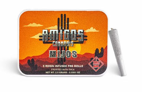 Photograph of product: Amigos Oui'd Mijos (5 Rosin Infused Oui'd Pre Rolls)