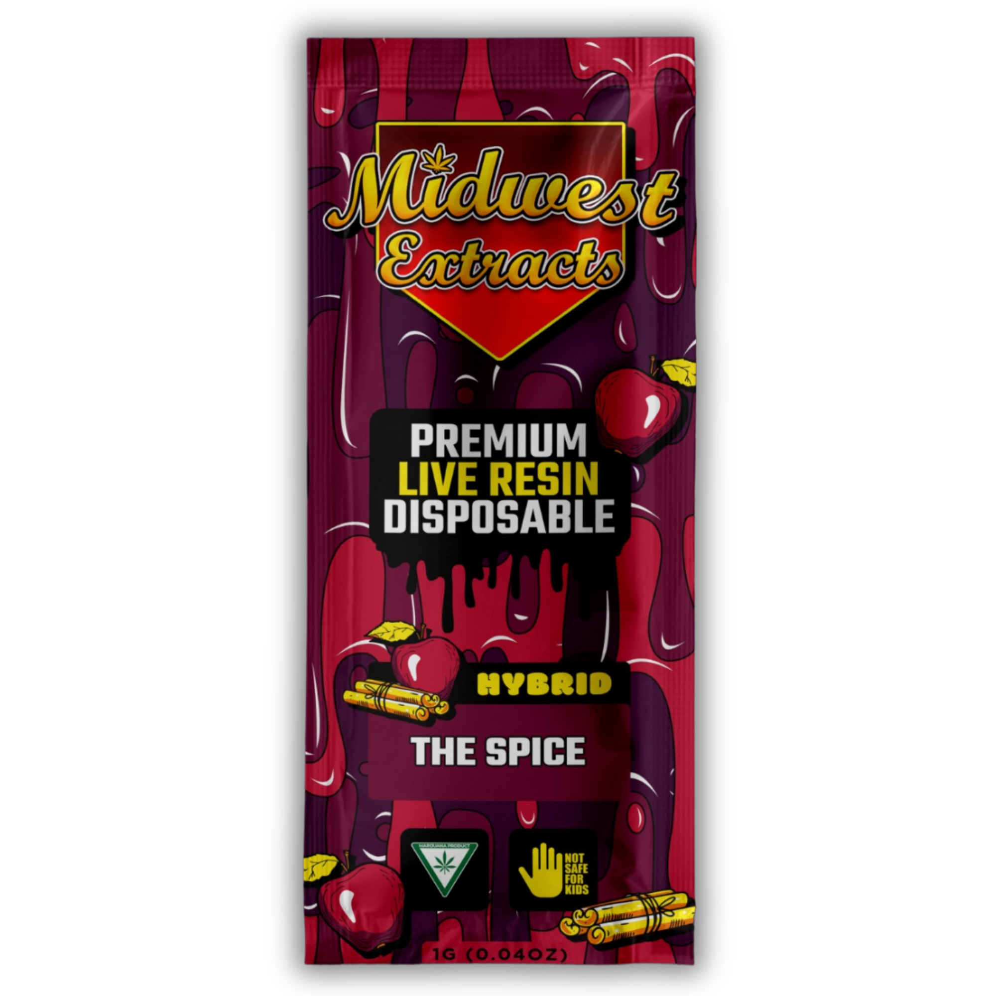 Photograph of product: Midwest Extracts | Live Resin Disposable Vape | The Spice | 1g