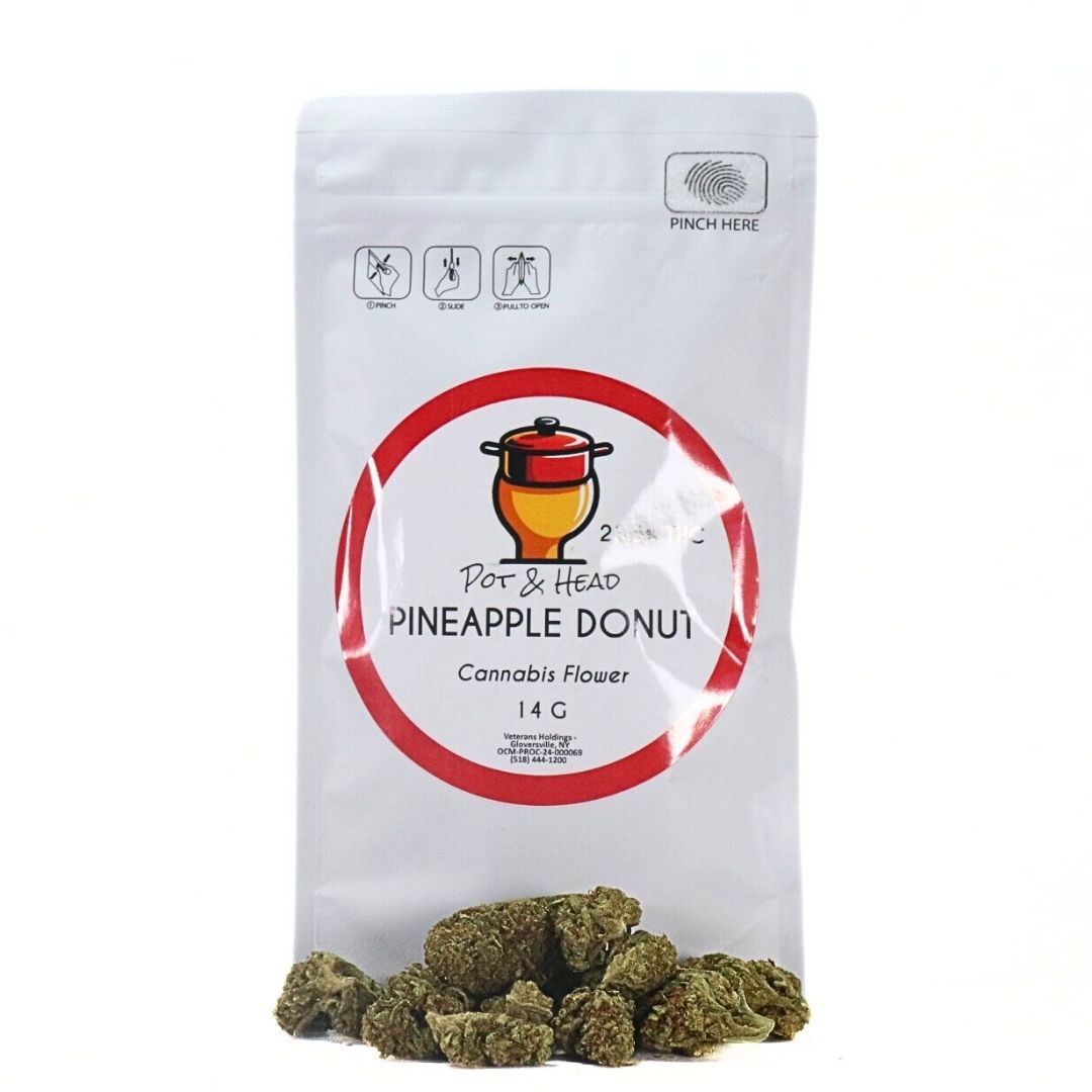 Photograph of Product: Pot & Head | Pineapple Donut | 14G Flower