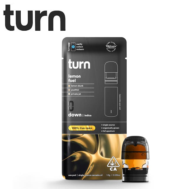 Photograph of product: Turn - Lemon Fuel - Live Resin Pod - 1g - LR Pod