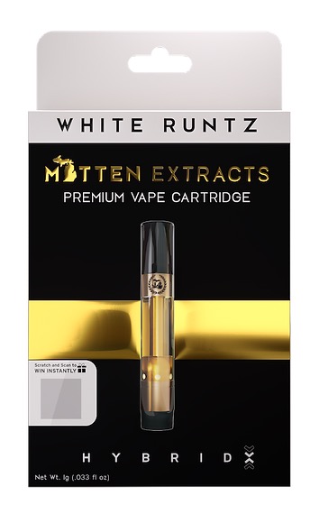 Photograph of product: Mitten Extracts - Cartridge - White Runtz
