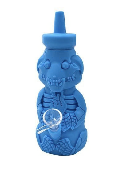 Photograph of product: Silicone Honey Bear Skeleton 8" Bubbler