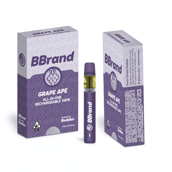 Photograph of product: BBrand AIO Vape Grape Ape 1g - 