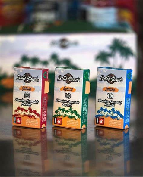 Photograph of product: EXOTIC BLENDZ - PREROLL - 0.5G x 10 - Oui'd - PURPLE CHURRO
