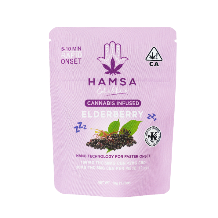 Photograph of product: HAMSA | Elderberry 2:1 CBN Gummies | 10pk/100mg