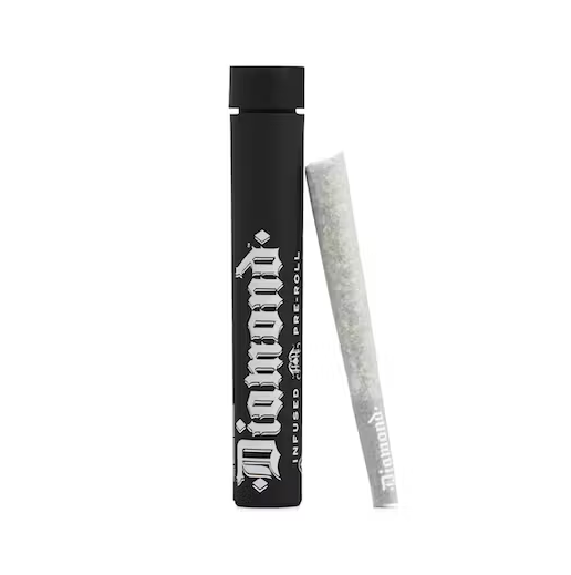 Photograph of product: HEAVY HITTERS DIAMOND INFUSED PREROLL - RASPBERRY COUGH 1G (1CT)