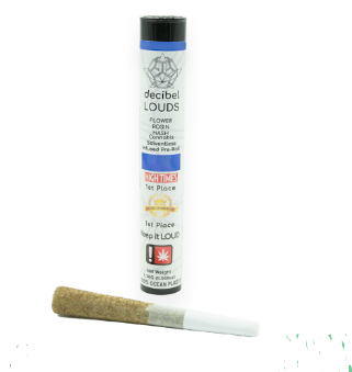 Photograph of product: Infused Preroll - Decibel Louds 1.2g - Tacos #1 - GREEN LEAF SPECIAL