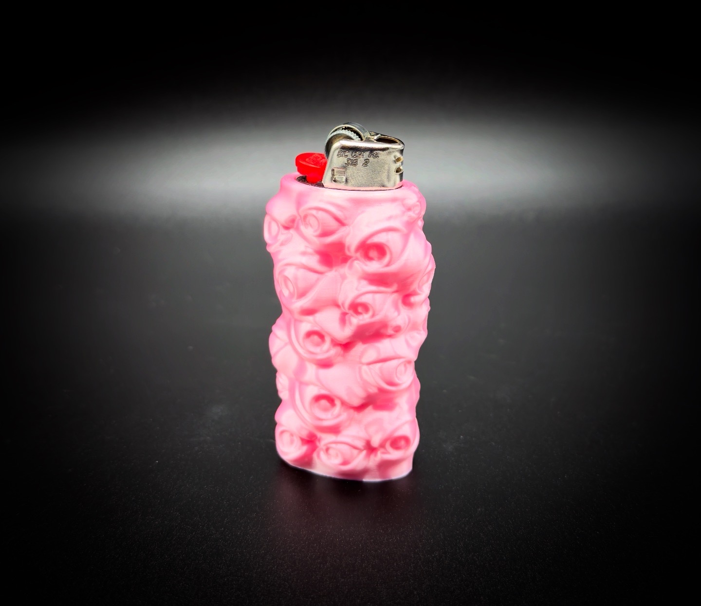 Photograph of product: HighByDesign Bic Lighter Case Eyes Are Everywhere Edition-Pink Shimmer