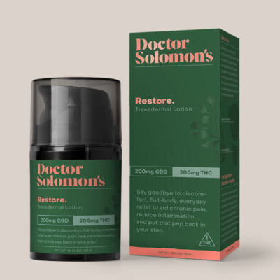 Photograph of product: Dr. Solomon's | Lotion | Restore | 1 TH-oui : 1 CBD | 200mg