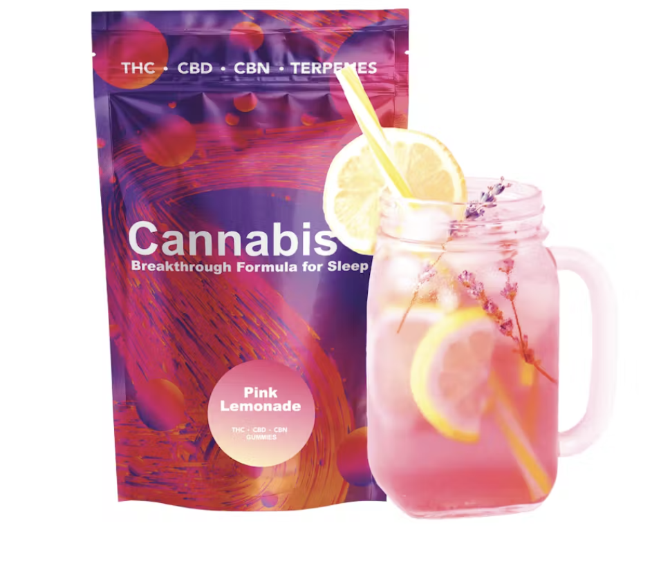 Photograph of product: Oui'd PM | Pink Lemonade | 50MG TH-oui:50MG CBD:50MG CBN Gummies