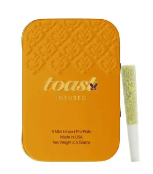 Photograph of product: Toast | Sonic Bloom | Diamond Infused Pre-Roll Pk | 0.5g x 5