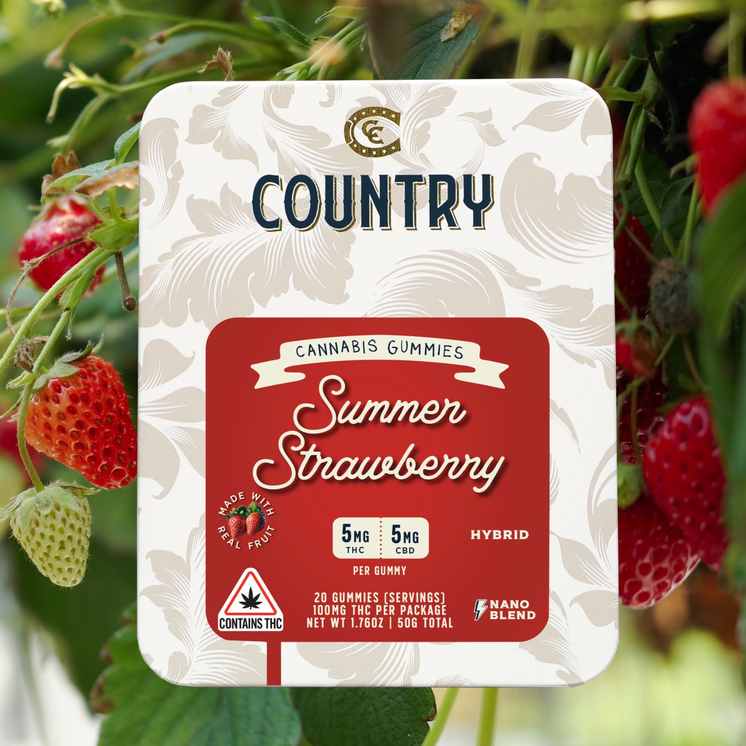 Photograph of product: Summer Strawberry 1:1 | 100mg Gummy