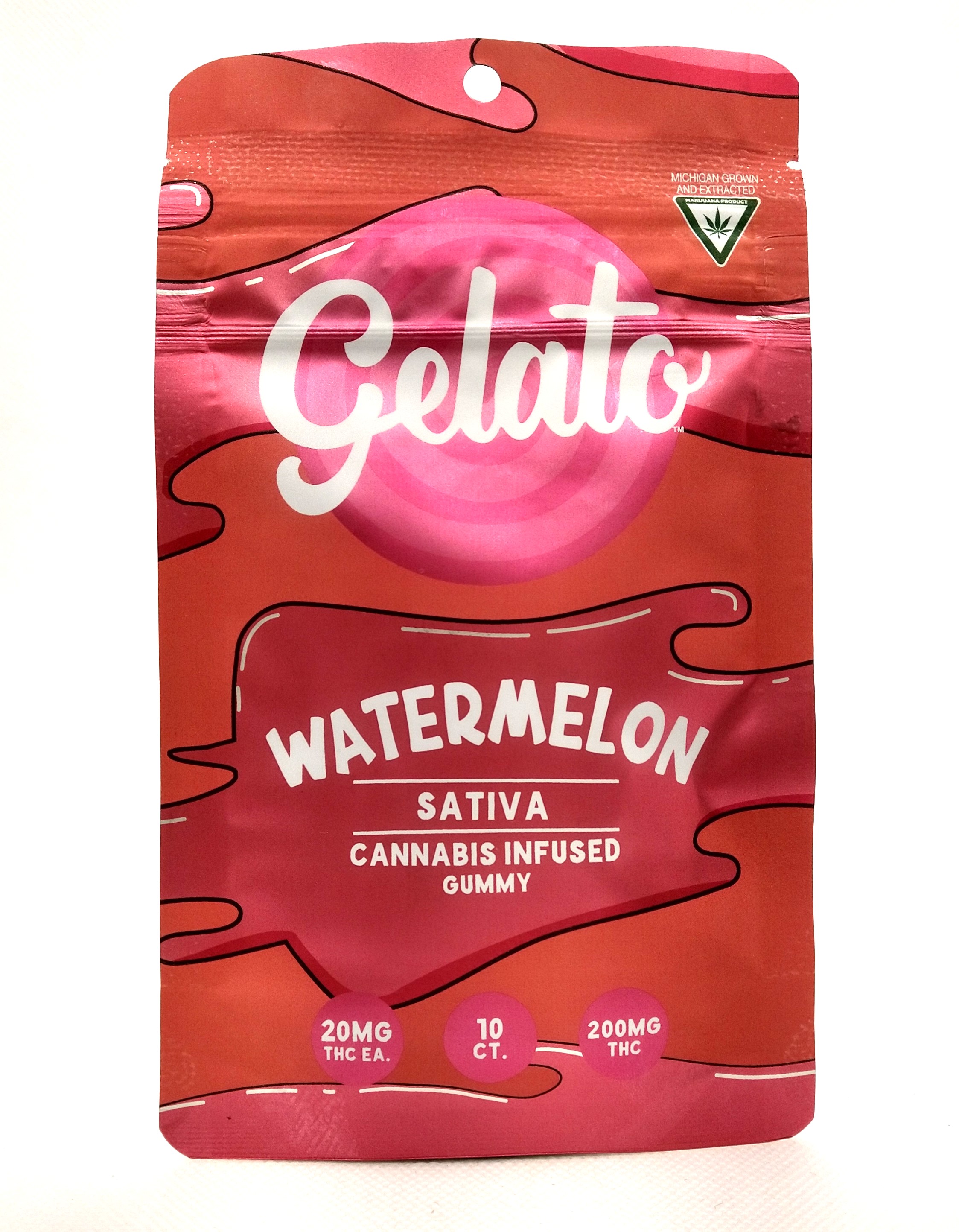 Photograph of product: Gelato | Watermelon | Infused Gummies | 200mg | Oui'd
