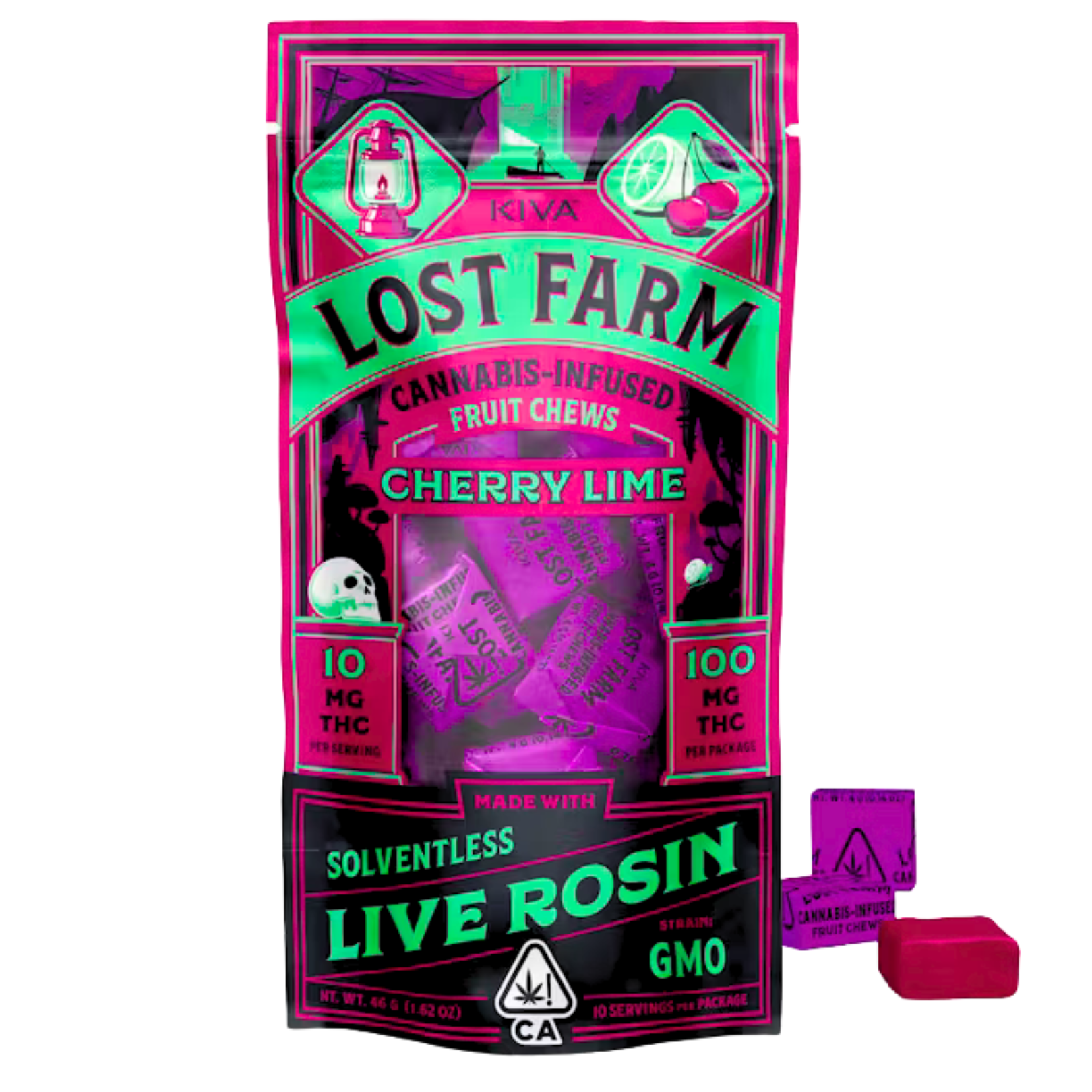 Photograph of product: CHERRY LIME SOLVENTLESS LIVE ROSIN FRUIT CHEWS