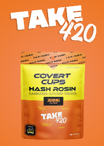 Photograph of product: Covert Cups - Take 420 - 200mg au chocolat Rosin