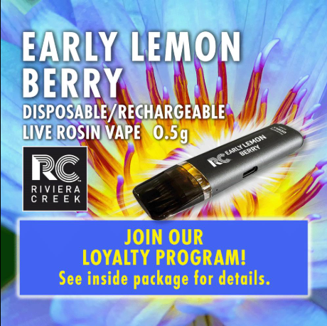 Photograph of product: Riviera Creek | Early Lemon Berry | .5g Live Rosin Disposable