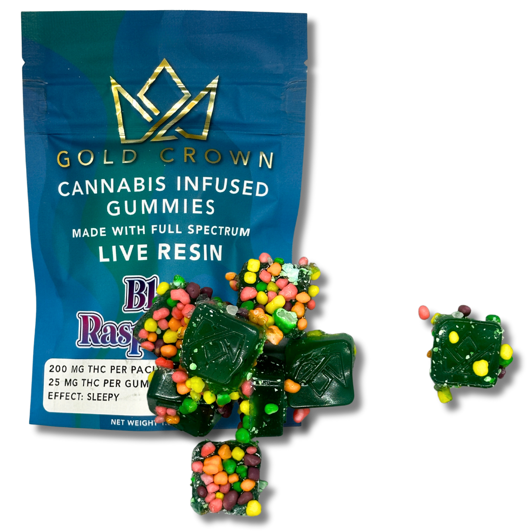 Photograph of product: Gold Crown - Crown Jewels Blue Raspberry Nerd Gummies - 200mg