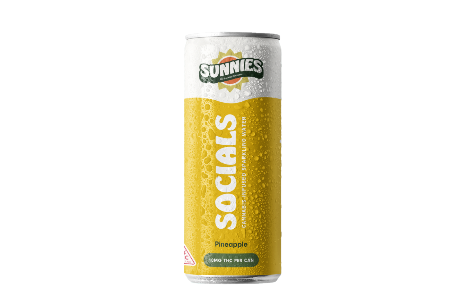 Photograph of Product: Sunnies Socials Pineapple Sparkling Water 10mg