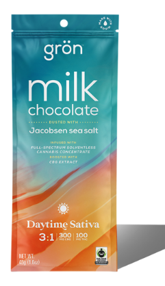 Photograph of product: Gron | 3:1 Milk Chocolate Sea Salt  CBG/TH-oui
