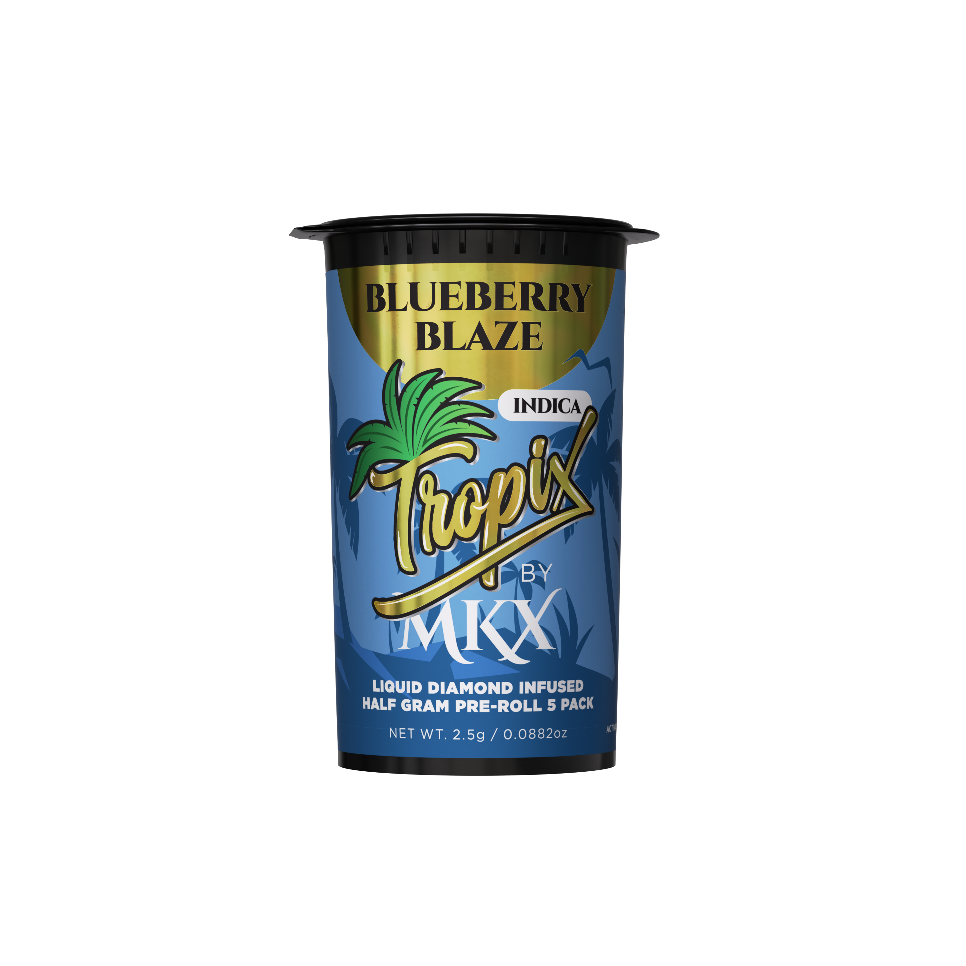 Photograph of product: TropiX - Blueberry Blaze Infused Pre-Rolls 5pk 2.5g