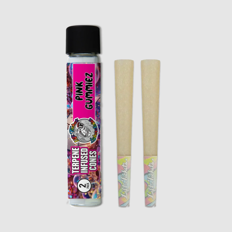 Photograph of product: Lift Ticket - Pink Gummies Infused 1.25 Sized Cones - 2pk