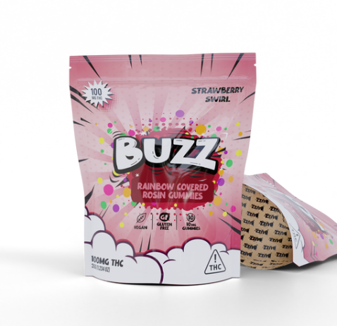 Photograph of product: BUZZ | Strawberry Swirl Solventless Gummies 100mg