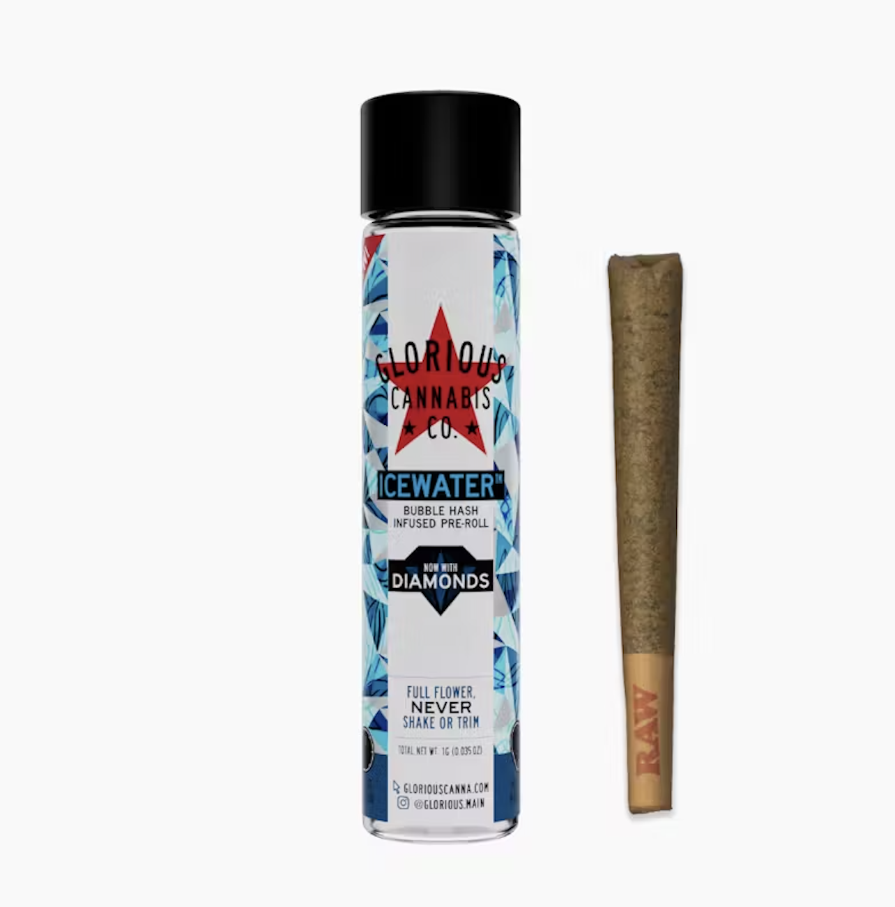 Photograph of product: Skull Island 1g Diamonds Infused Preroll by Glorious Oui'd Co.