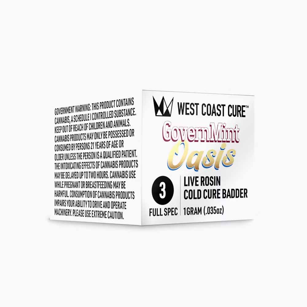 Photograph of product: Governmint Oasis Tier 3 Live Rosin Cold Cure Badder 1g