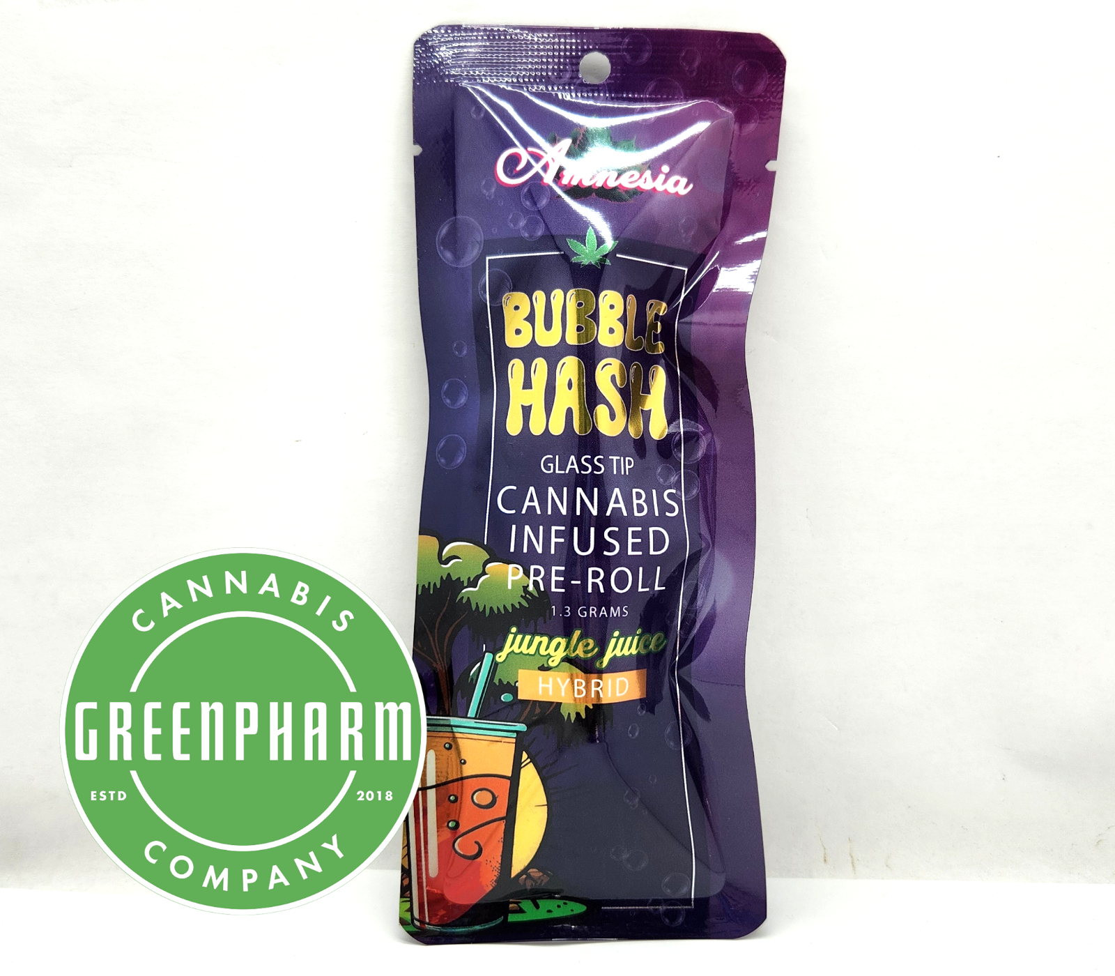 Photograph of product: Infused Pre-Roll | Amnesia | Jungle Juice Bubble au chocolat Infused | 1.3g