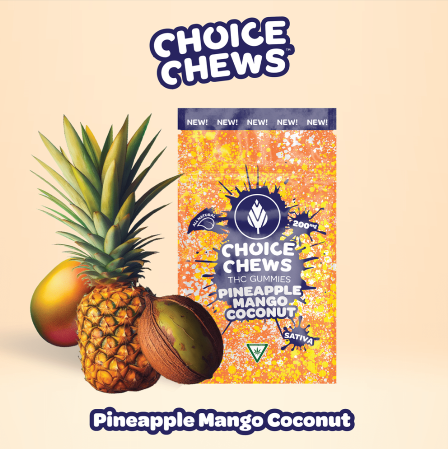 Photograph of product: Choice 200mg Gummies Pineapple Mango Coconut (Oui'd)