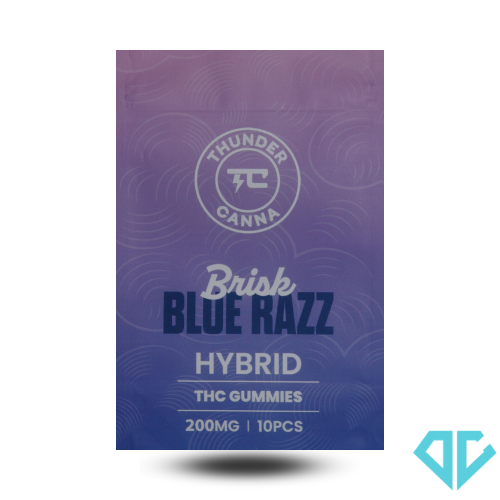 Photograph of product: Thunder Canna Brisk Blue Razz Gummies 200mg