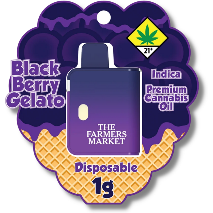 Photograph of product: Blackberry Gelato Flavored Distillate Disposable (The Farmers Market)