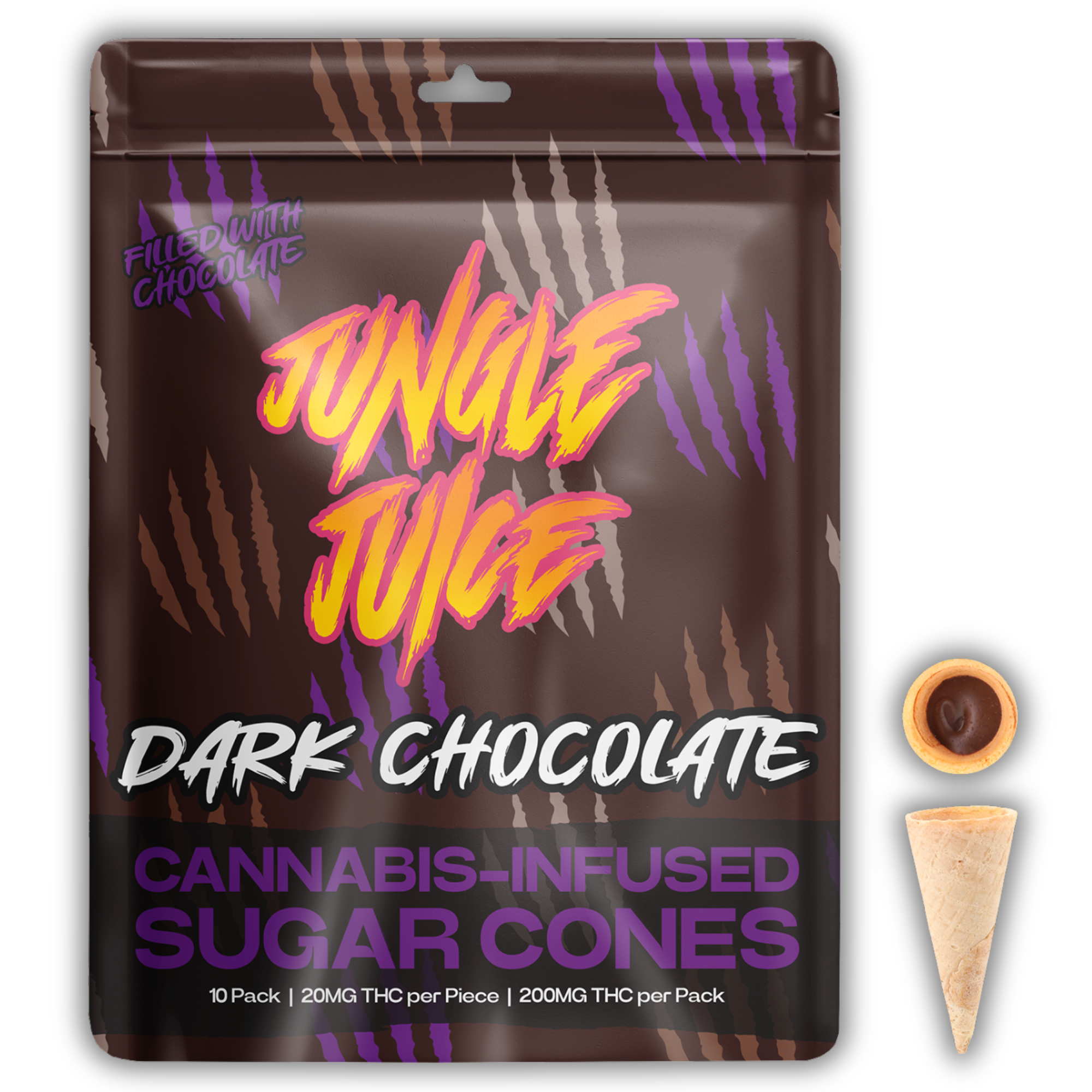 Photograph of product: Jungle Juice | Live Rosin Sugar Snack Cones | Neapolitan | 200mg
