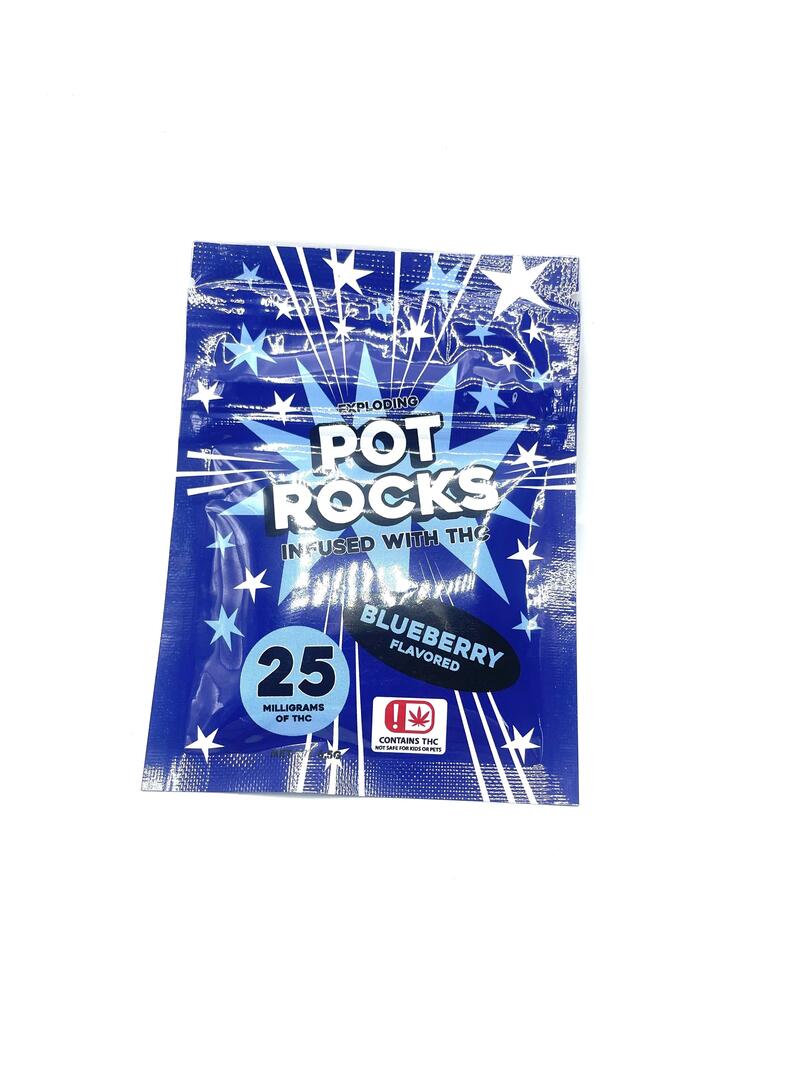 Photograph of Product: JKJ Processing - Edible - Blueberry Pot Rocks - 25mg
