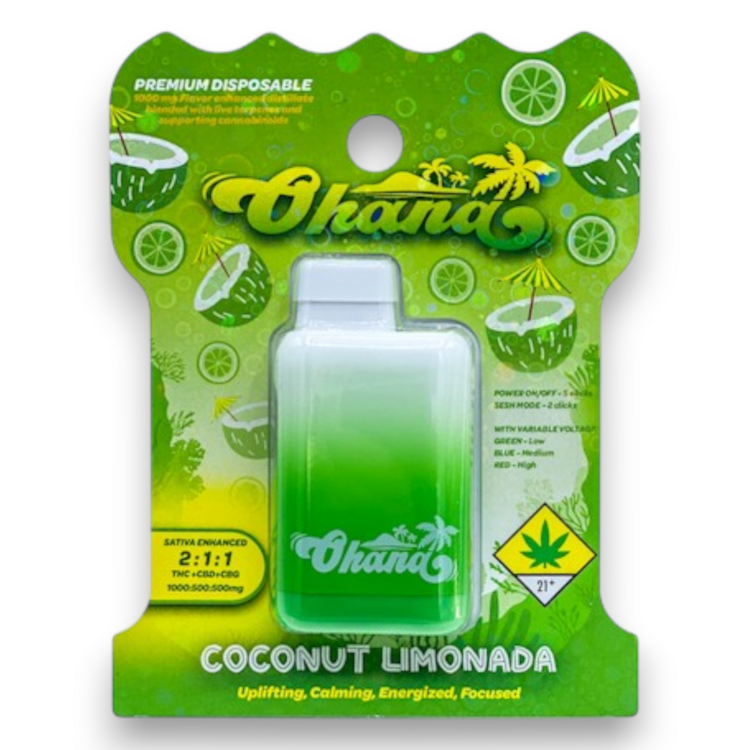 Photograph of product: Coconut Limonada 2:1:1 TH-oui:CBD:CBG Disposable Cartridge (Ohana)