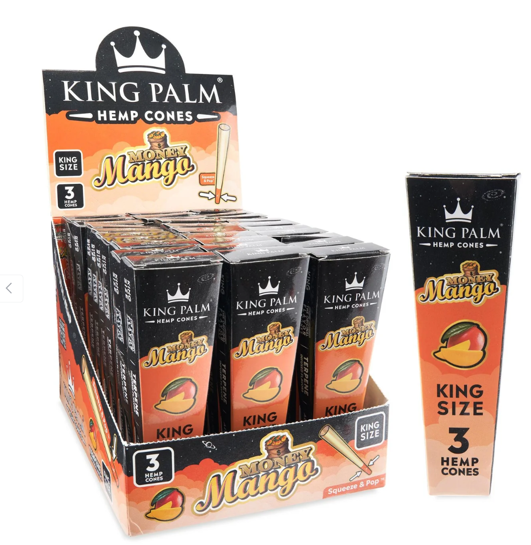 Photograph of product: King Palm King Size Hemp Cones - Money Mango