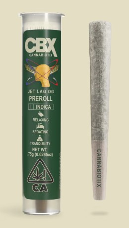 Photograph of product: CANNABIOTIX JET LAG OG PREROLL INDICA 0.75G