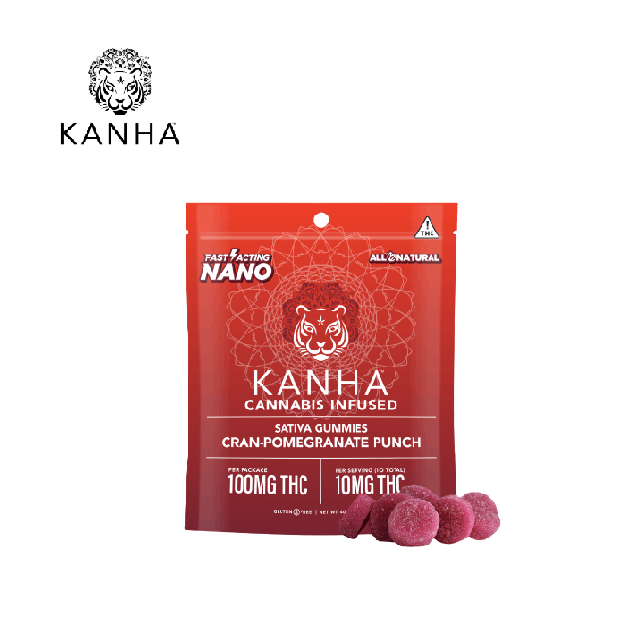 Photograph of product: CRAN-POMEGRANATE 100MG NANO INFUSED 20 PACK GUMMIES
