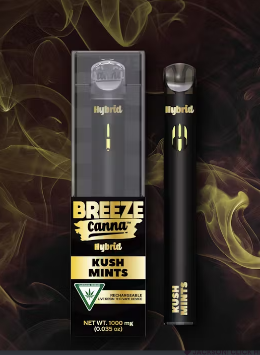 Photograph of product: BREEZE LIVE RESIN DISPOSABLE | KUSH MINTS