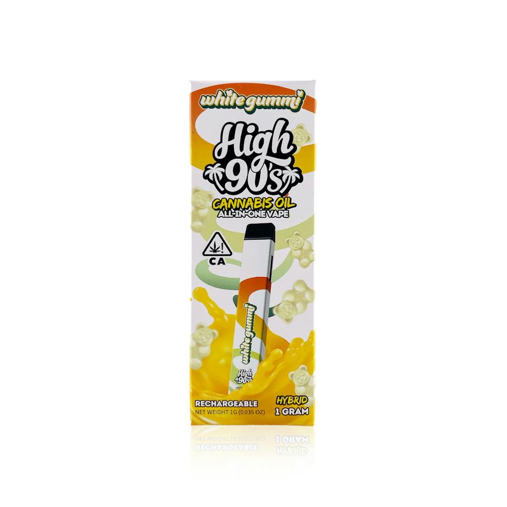 Photograph of product: High 90's  All-In-One Vape  1g  White Gummi  $45 *Tax Included