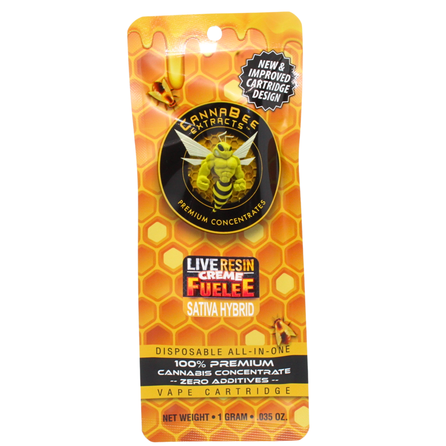 Photograph of product: CANNABEE EXTRACTS CREME FUELEE LIVE RESIN DISPOSABLE VAPE REC