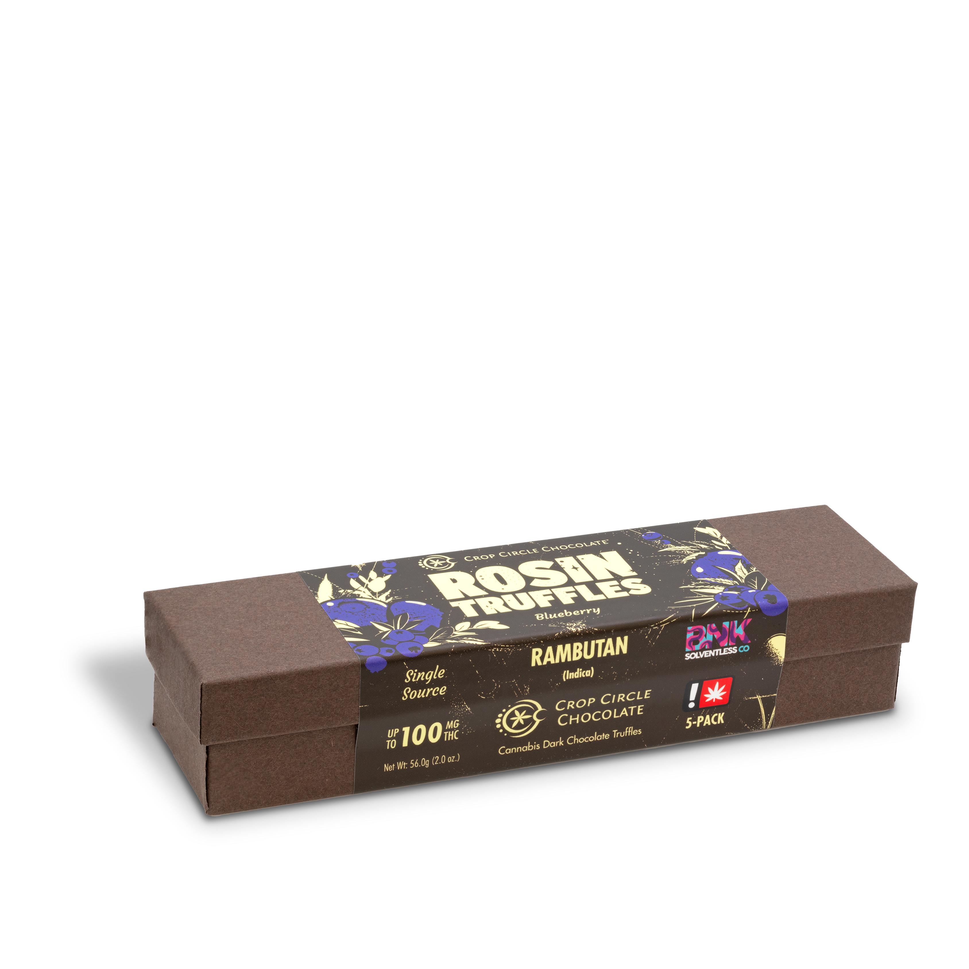 Photograph of product: Crop Circle - Blueberry Dark Chocolate Truffle 5pk - 2oz