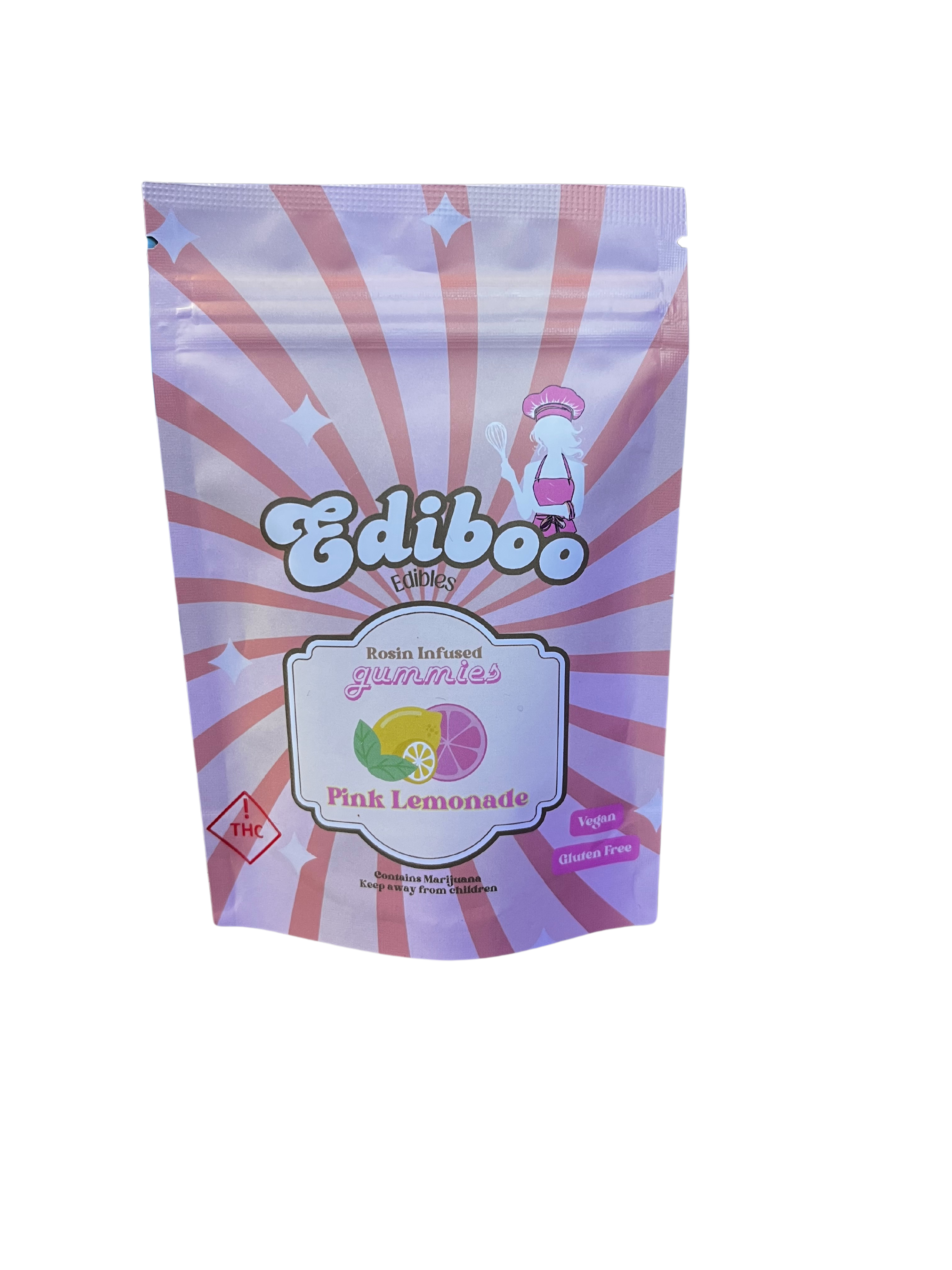 Photograph of product: Pink Lemonade | Ediboos Gummies | Edibles 100mg