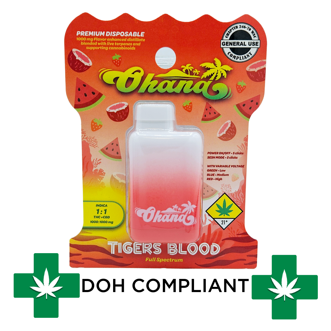 Photograph of product: DOH | Tigers Blood 1:1 CBD Disposable | 2g