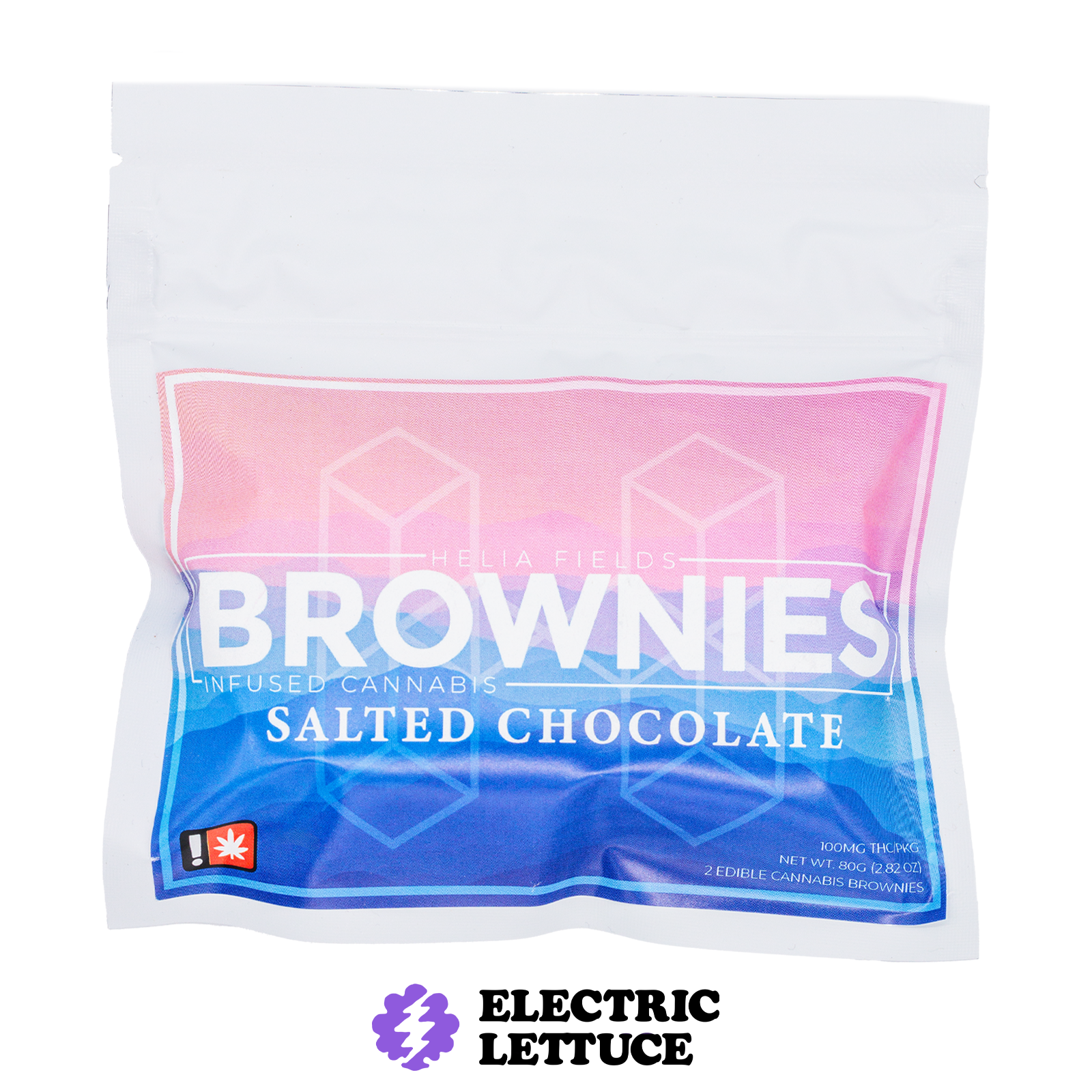 Photograph of product: Helia Fields Salted Chocolate Brownie 2pk 100mg