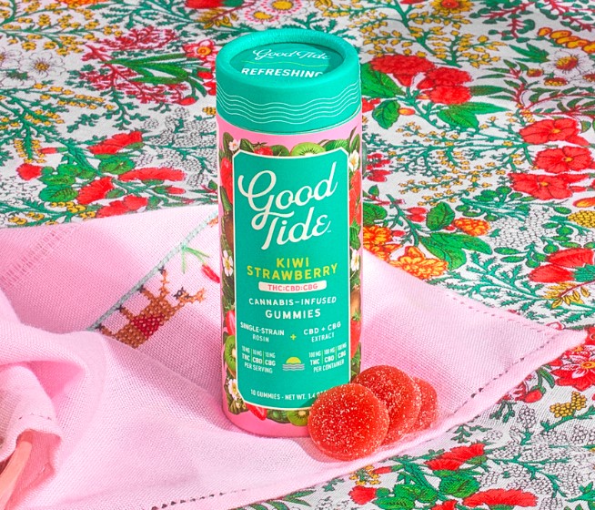 Photograph of product: 1:1:1 TH-oui:CBD:CBG Kiwi Strawberry 10pk | 100mg