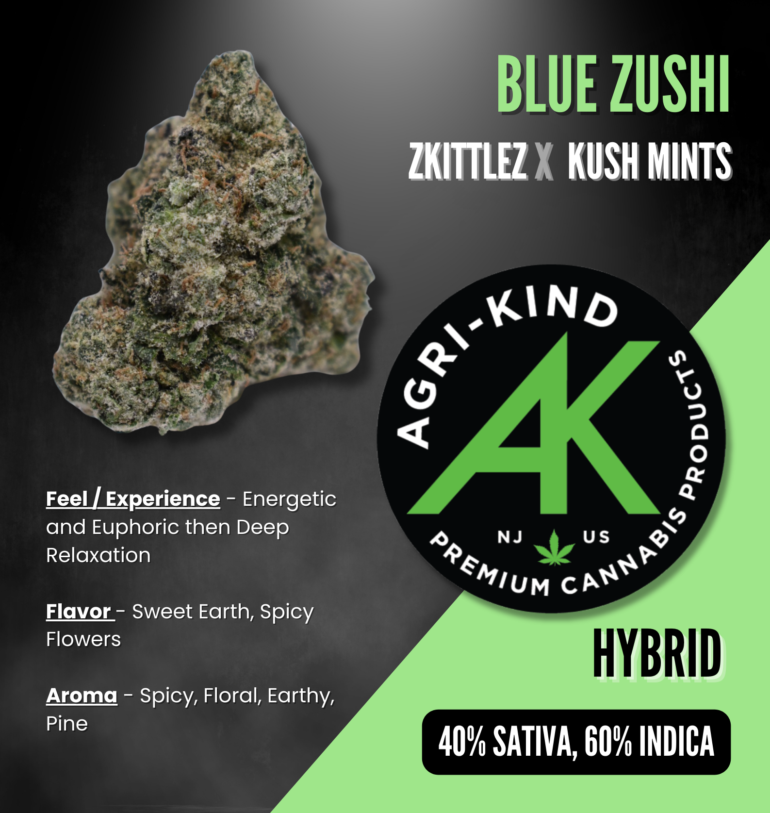 Photograph of product: Agri-Kind: Blue Zushi - 3.5g
