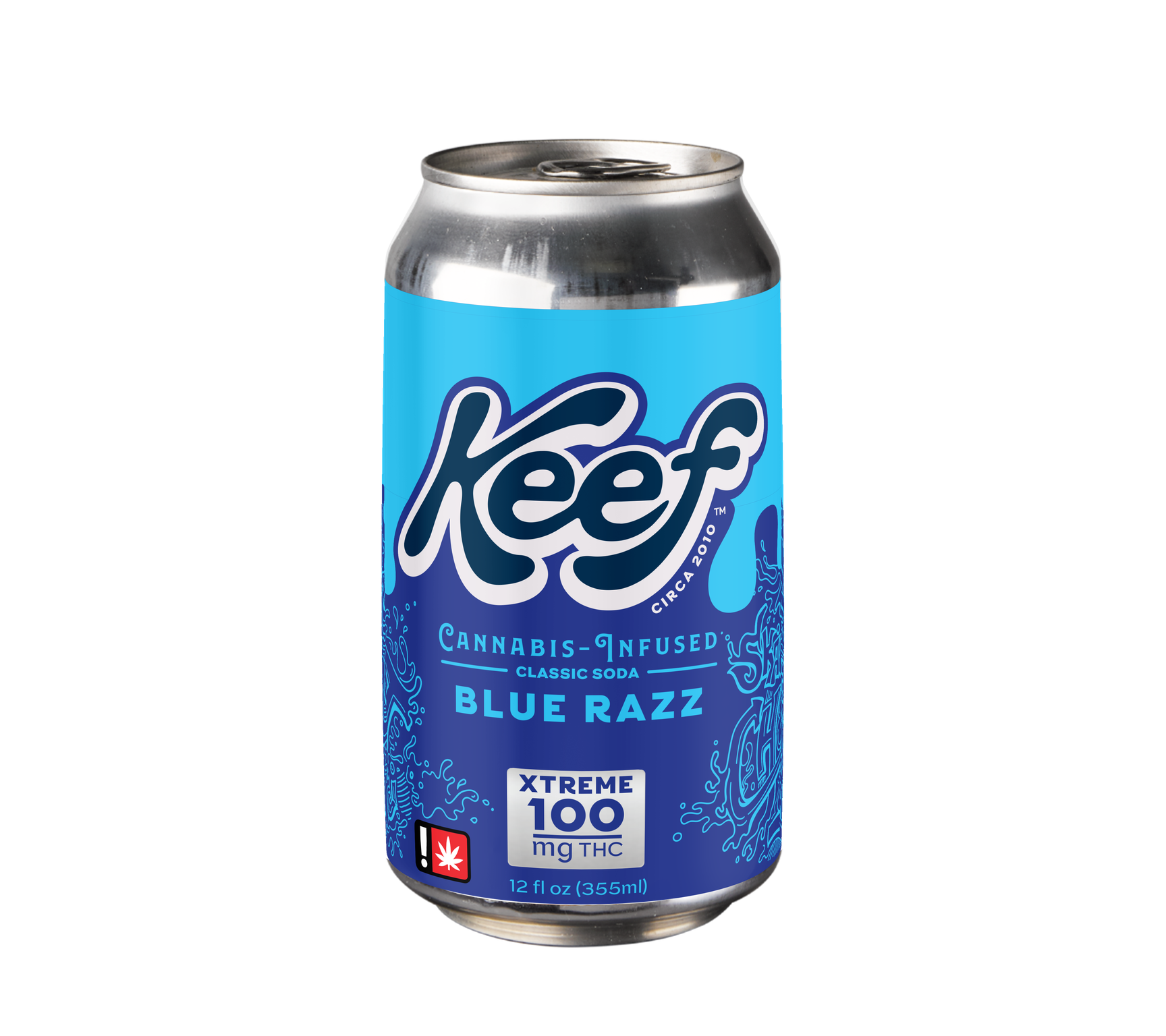 Photograph of product: Blue Razz Xtreme Infused Soda (Keef)